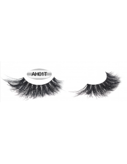 3D mink fur eyelsh with clear band AH01T